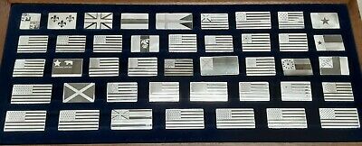 Franklin Mint Great Flags of America Series Sterling Silver Proof 42 pc Set/Case