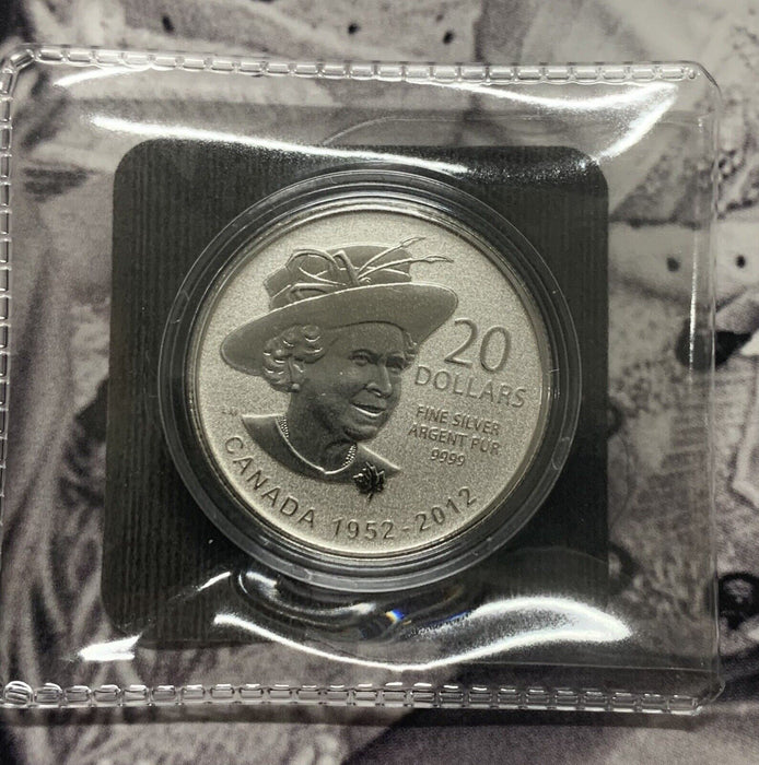 2012 Canada $20 Silver Dollar Coin-60 Year Commemorative Celebration-With COA