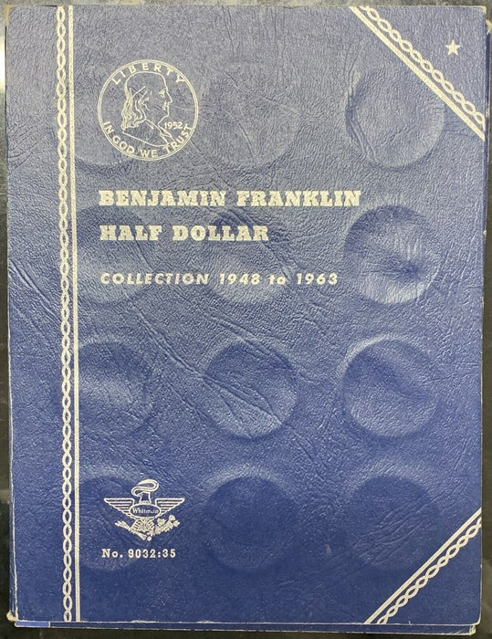 1948-1963 Franklin Half Dollar 50c Coin Complete Set-In Whitman Folder (XX)