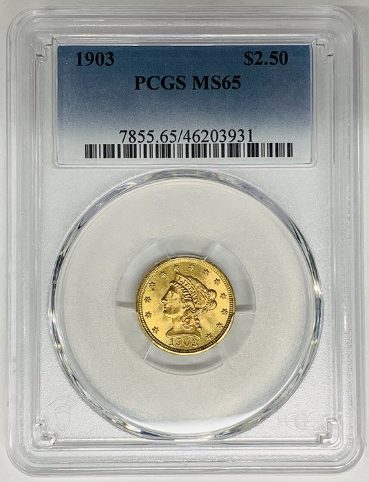 1903 $2.50 Liberty Head Quarter Eagle Gold Coin PCGS MS 65 (D)