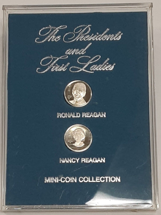 Franklin Mint Ronald/Nancy Reagan Silver Mini-Coin Set in Original Holder
