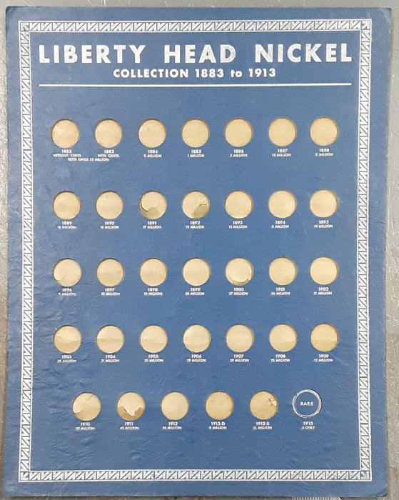 Vintage Whitman Coin Board for US Liberty Head Nickels No.356  Used--See Photos