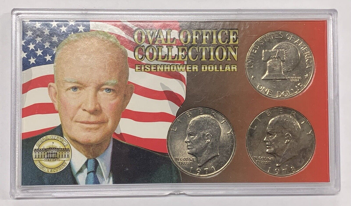 Oval Office Collection Eisenhower Dollar 3 Coin Collection