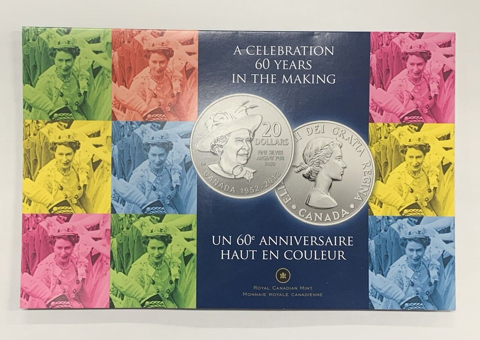 2012 Canada $20 Silver Dollar Coin-60 Year Commemorative Celebration-With COA