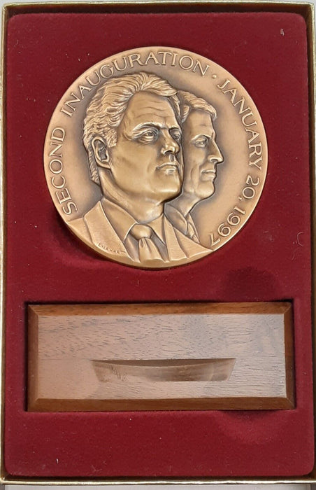 1997 Clinton/Gore Second Inaugural Bronze Medal w/Stand in Box by MACo
