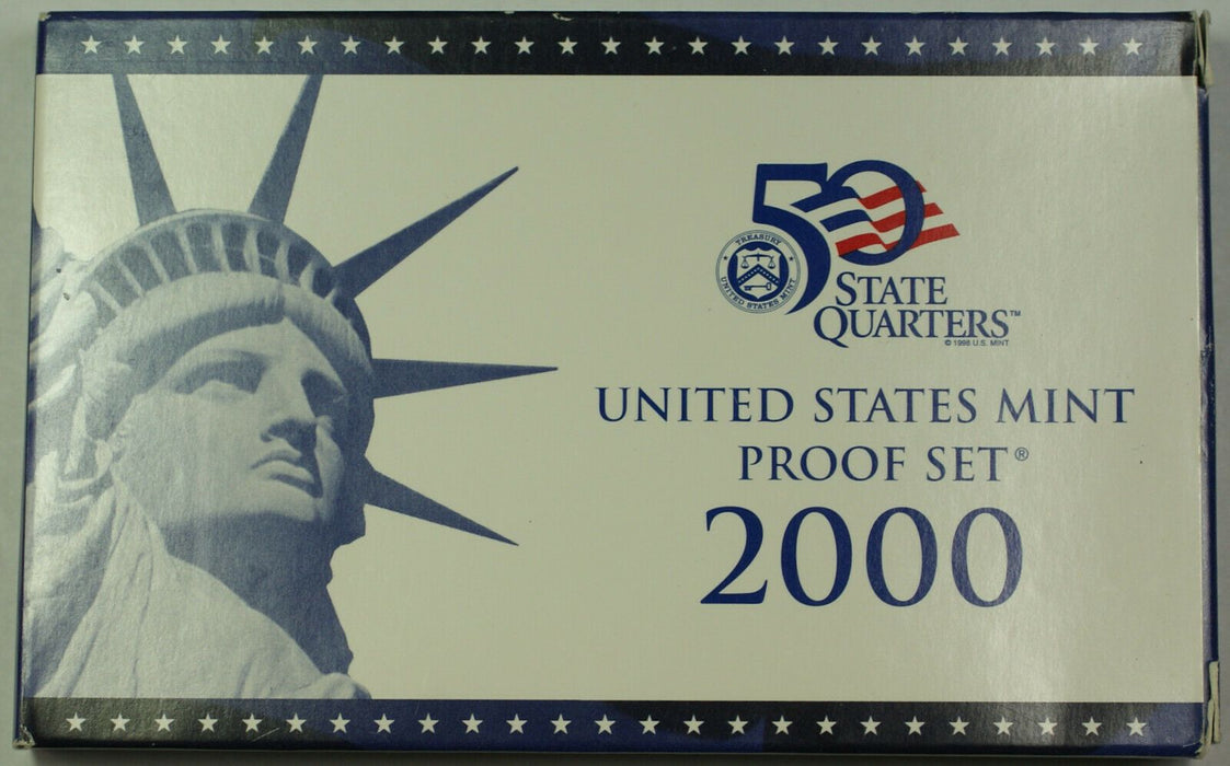2000-S US Mint Clad Proof Set 10 Gem Coins w/ Box & COA