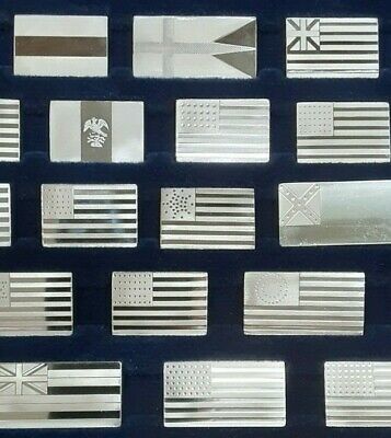 Franklin Mint Great Flags of America Series Sterling Silver Proof 42 pc Set/Case