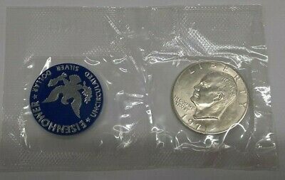 1971-S UNC 40% Silver Eisenhower IKE Dollar Coin in Original Plastic/NO Envelope