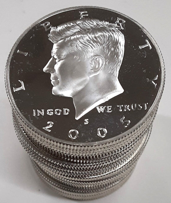 2005-S Proof Kennedy Silver Half Dollar Roll-20 Coins in Tube