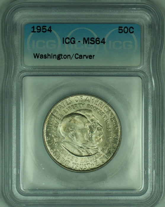 1954 Washington/Carver Commemorative 50C Half Dollar ICG MS 64 (50)