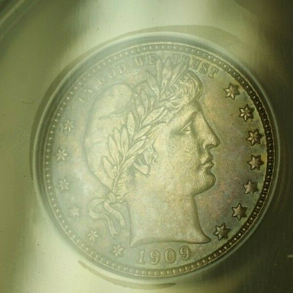 1909-D Barber Silver Quarter 25c ANACS MS-60 Details Cleaned Corroded (RS) Toned