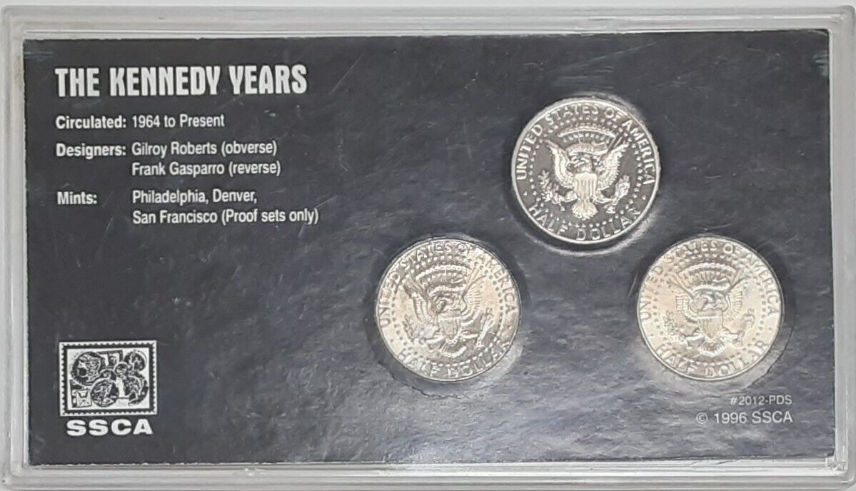 Kennedy Years Half Dollar Collection - 3 Coins Set P, D & S in Holder