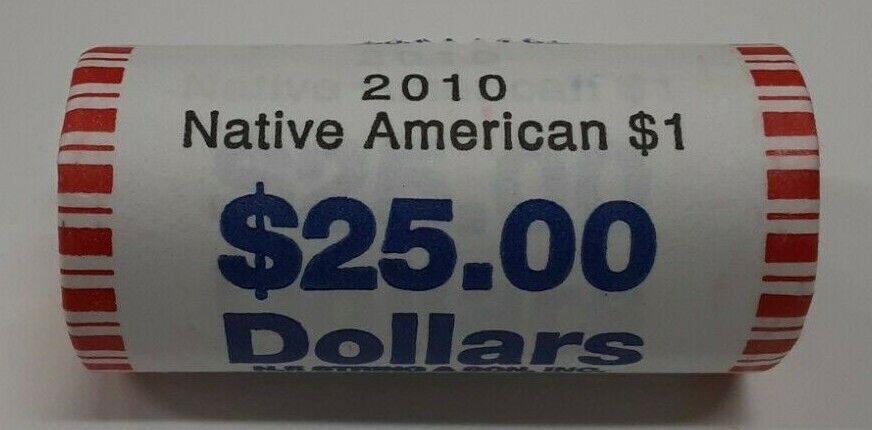 2010 Mint Unknown BU Roll OBW of 25 Sacagawea Native American $1 Dollar Coins