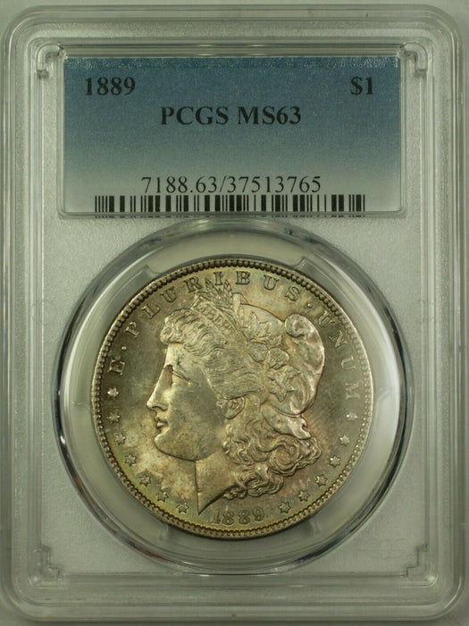 1889 Morgan Silver Dollar $1 PCGS MS-63 (22) Attractive Duel Sided Toning