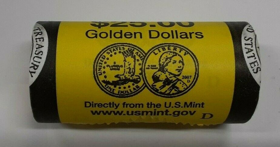2007-D *Unopened* BU Roll OBW of 25 Sacagawea Native American $1 Dollar Coins