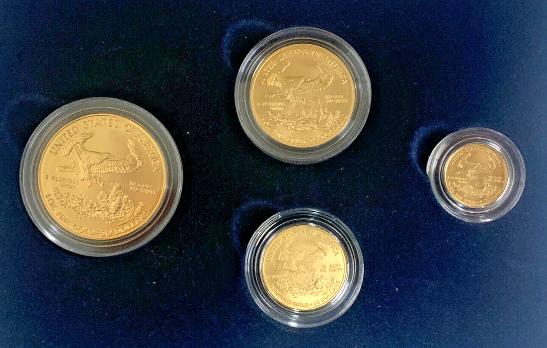 2007-W American Gold Eagle Burnished Uncirculated 4 Coin Set, Box & COA