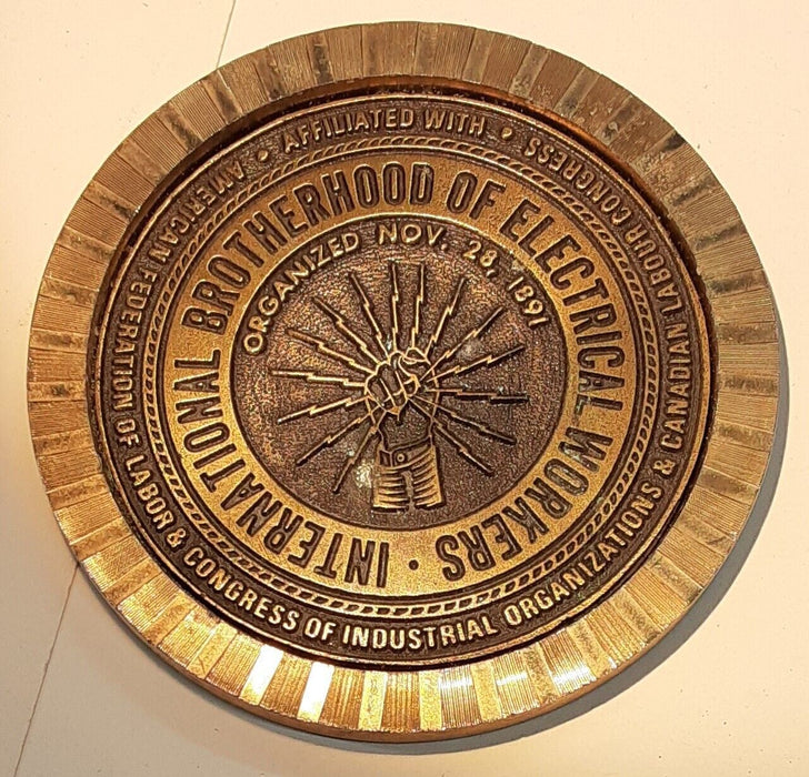 Bronze Medal/Coaster Commemorating the Int'l Brotherhood of Electrical Workers