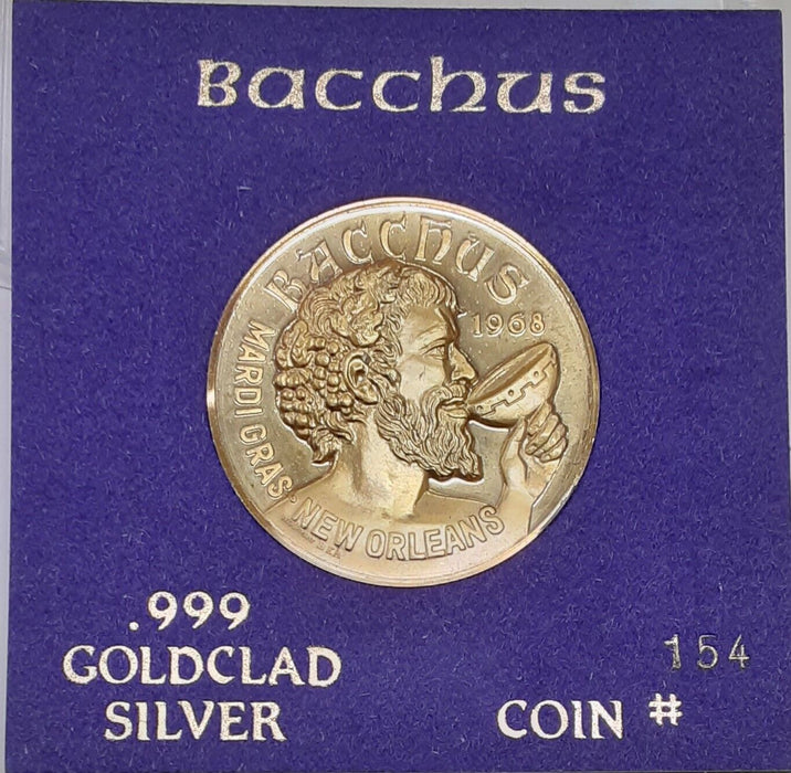 Mardi Gras Jewels of Zodiac/Bacchus Goldclad .999 Fine Silver Round-UNC in Case