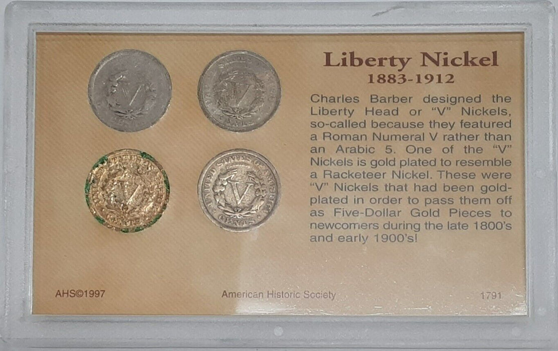 American Frontier Liberty Nickel Collection - 4 Different Dates in Info Case