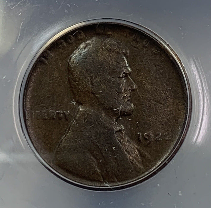 1922 Weak D Lincoln Wheat Cent, Die 3 ANACS F 12