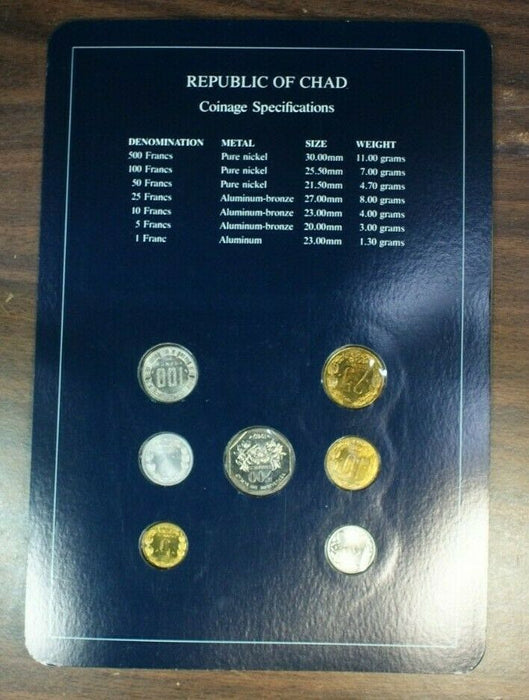 Coin Sets of All Nations Republic of Chad UNC 7 Coins BU
