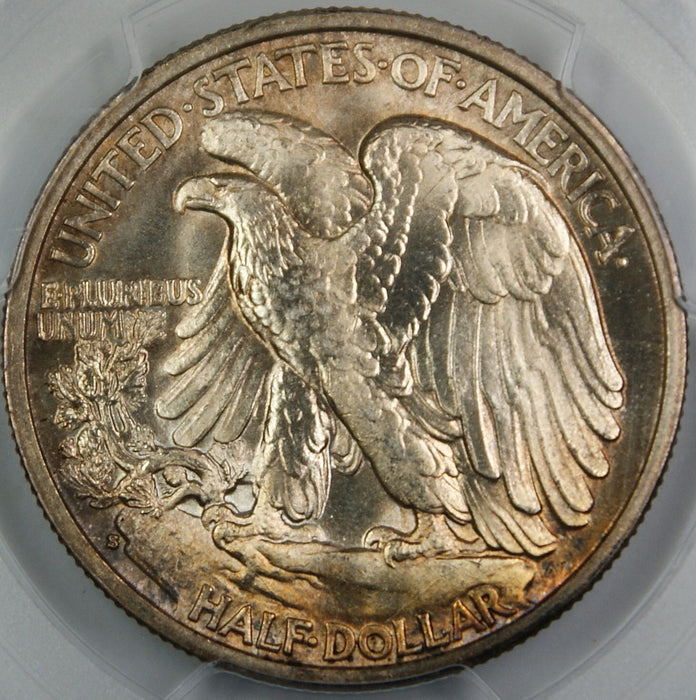 1934-S Walking Liberty Silver Half Dollar, PCGS MS-64 *Gem BU* Toned Coin
