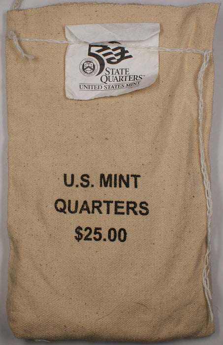$25 (100 UNC coins) 2002 Indiana - D State Quarter Original Mint Sewn Bag