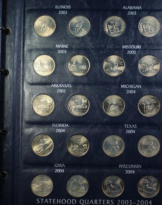 1999-2008 United States Quarters 50 Coins BU Set Beautiful American Shield Case