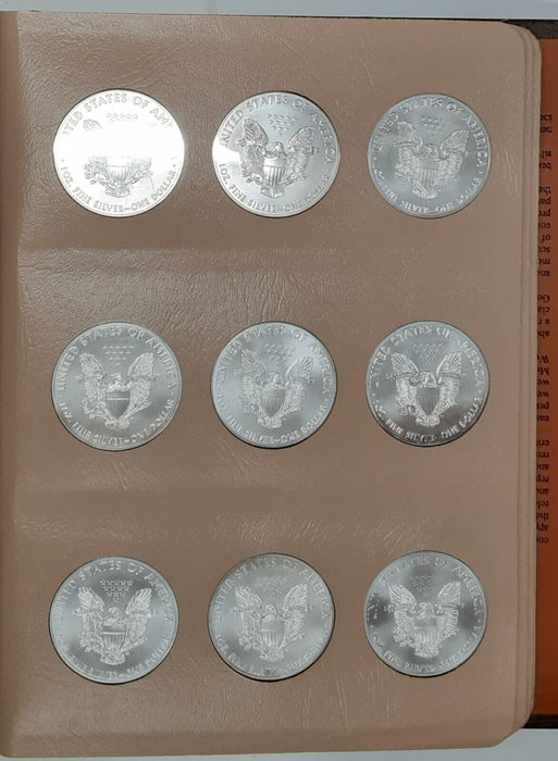 1986-2021 American Silver Eagle Set - 36 BU Coins in Dansco Album w/Sleeve