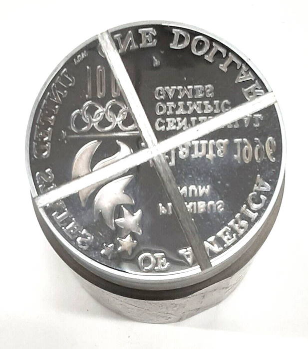 U.S. Mint Die 1996-P Olympic Proof Silver Dollar w/Defaced Image - See Photos
