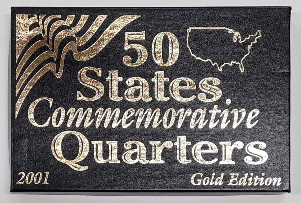 2001 Commemorative Quarters Set Gold Edition 5 Coins Total in Case W/ COA