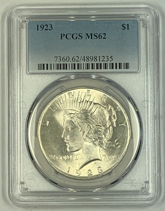 1923 Peace Silver $1 Dollar Coin PCGS MS 62 Looks Better (6) B