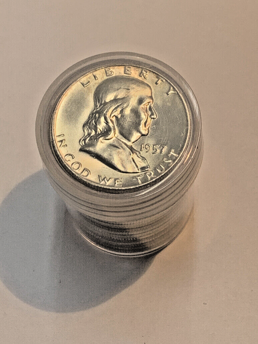 1957-D Franklin Half Dollar BU/UNC Roll-20 Coins