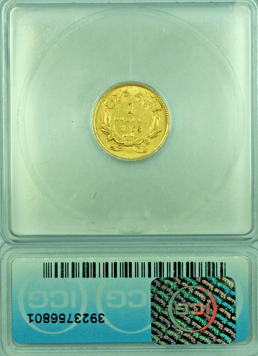 1856 Slanted 5 Gold $1 Dollar Type 3 ICG AU 55
