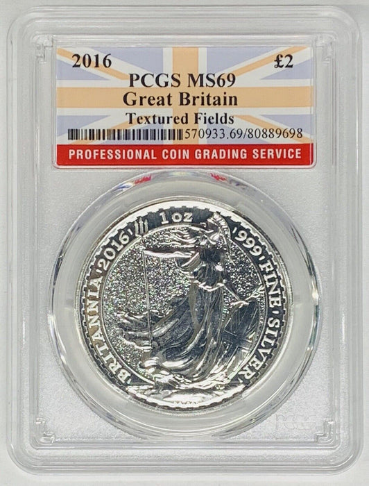 2016 Great Britain Britannia Silver 1OZ Coin PCGS MS 69 (2)