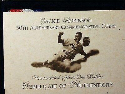 1997 US SIlver Dollar $1 Jackie Robinson Baseball Commemorative BU Silver Coin