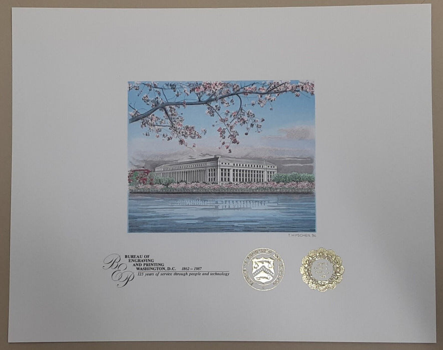 BEP 125th Souvenir Card  1987 WMPG Cherry Blossoms/BEP Building  B-101C