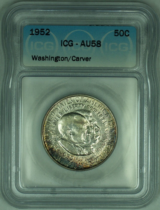1952 Washington/Carver Commemorative 50C Half Dollar ICG AU 58 (50)