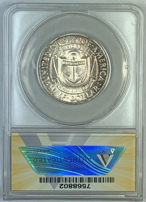 1936-S Rhode Island Commemorative Silver Half Dollar Lightly Toned ANACS MS 64
