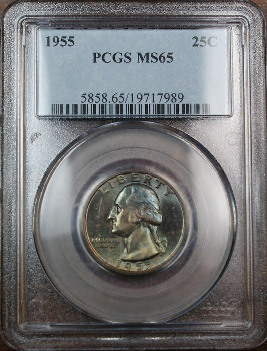 1955 Silver Washington Quarter, PCGS MS-65 *Toned*