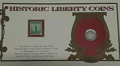 Historic Liberty Coins 1912 Liberty Head Nickel W/Stamp in Information Card