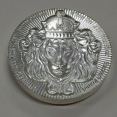 Scottsdale Mint 2 Troy Ounce .999 Fine Silver Stackable Round - Crowned Lion