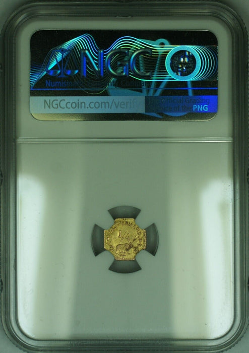 1859 Cal. Gold Token, Indian - Bear #2a, Octagonal 10.2MM, "1/4"  NGC MS-62