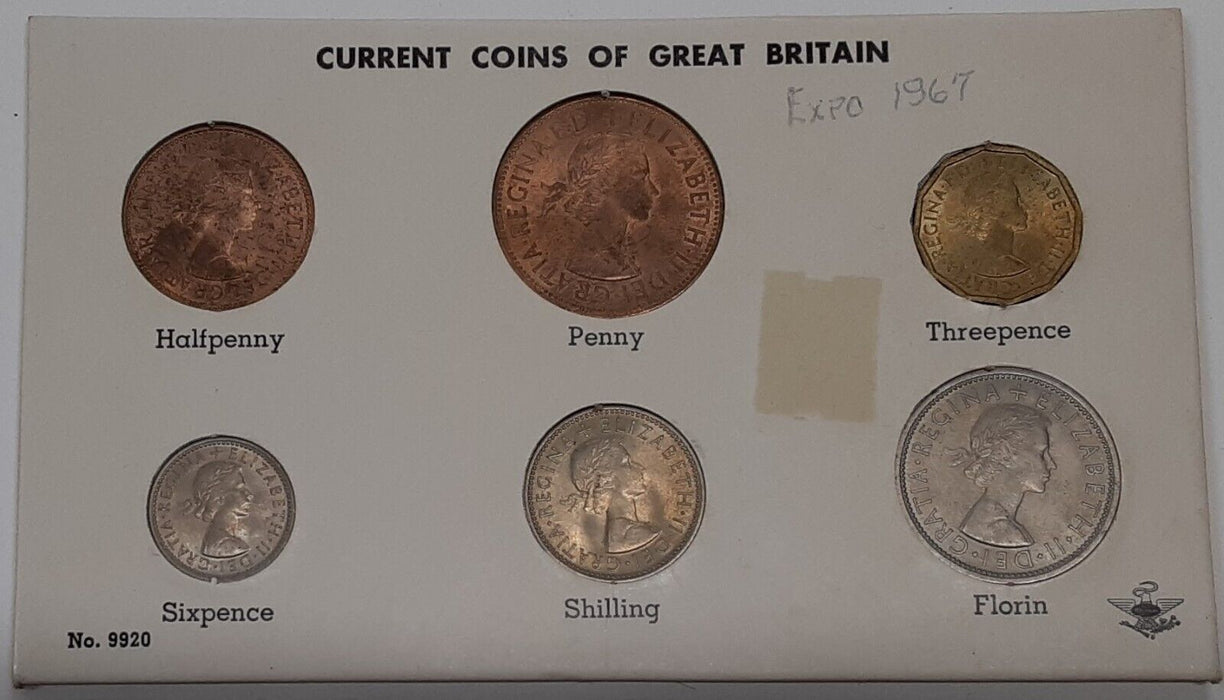 Great Britain Mixed Date Pre-Decimal Set - 6 Coins Total BU in Holder
