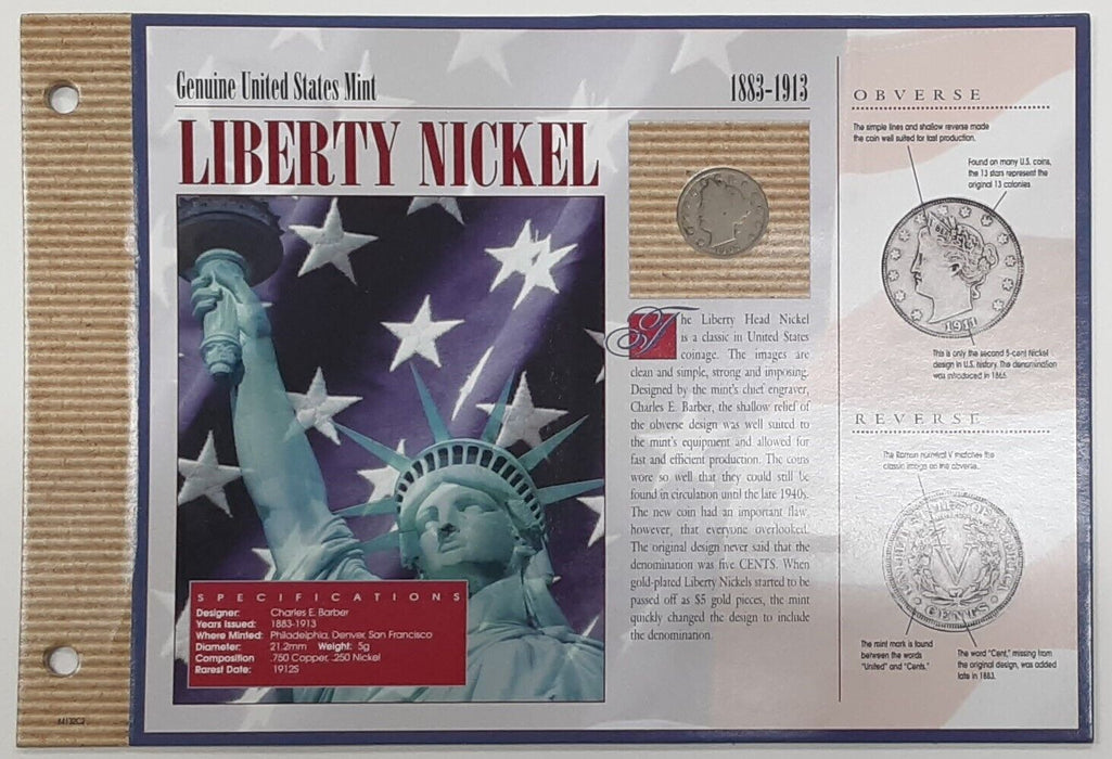 1907 Liberty Head Nickel - Average Circ. in American History Society Holder