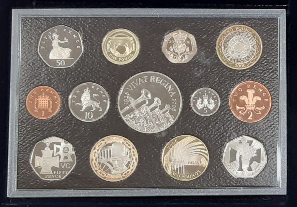 2006 Royal Mint Blue Box United Kingdom Proof Coin Collection 13 Coin Set w COA