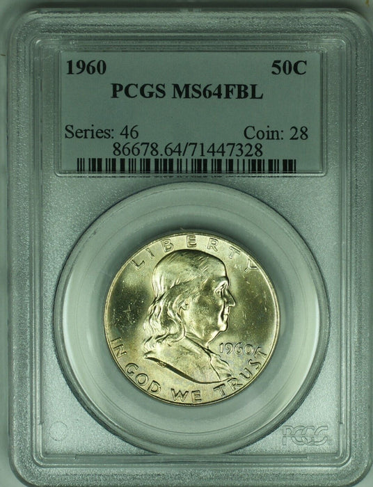 1960 Franklin Half Dollar .50C PCGS MS 64 FBL (18)