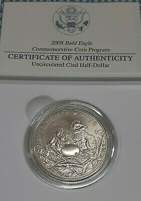 2008-S US Mint Bald Eagle Commemorative UNC Half Dollar in OGP with COA