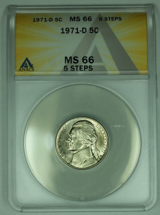 1971-D Jefferson Nickel 5C ANACS MS 66-5 Steps (52)
