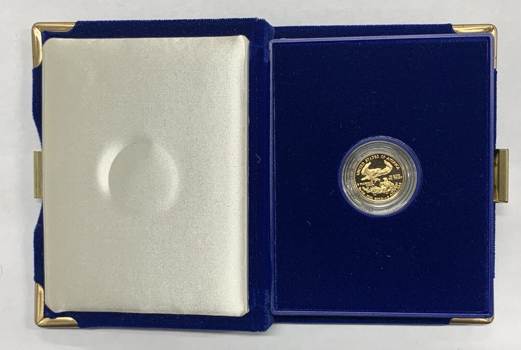 1991 $5 Proof American Gold Eagle, 1/10 OZ Fine Gold-Box & COA